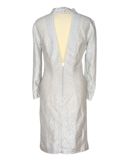 Robe dos nu argent 60s