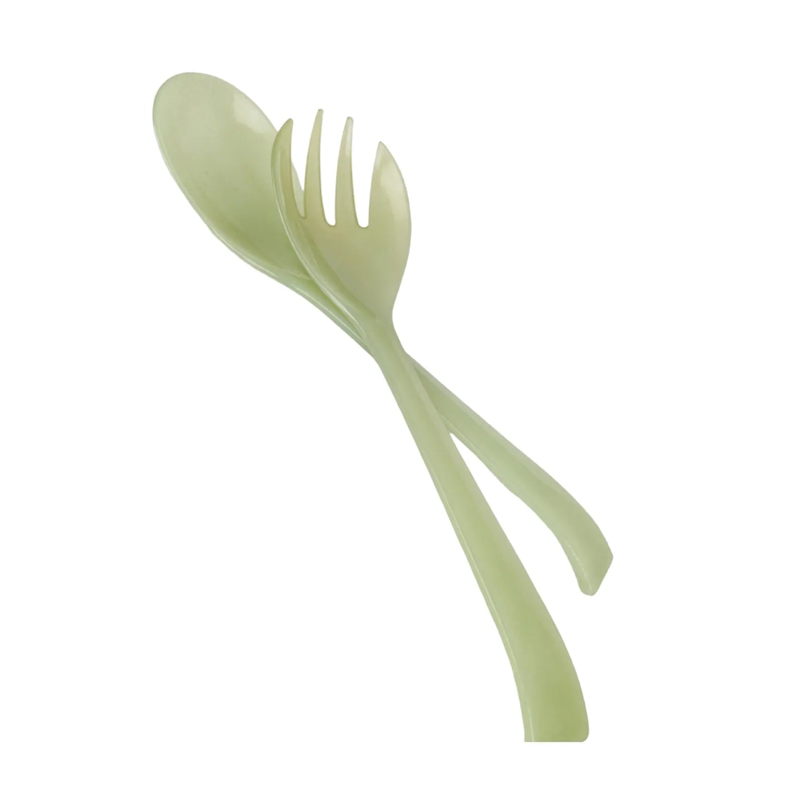 Service à salade vintage vert anis en plastique mélamine au design rétro
