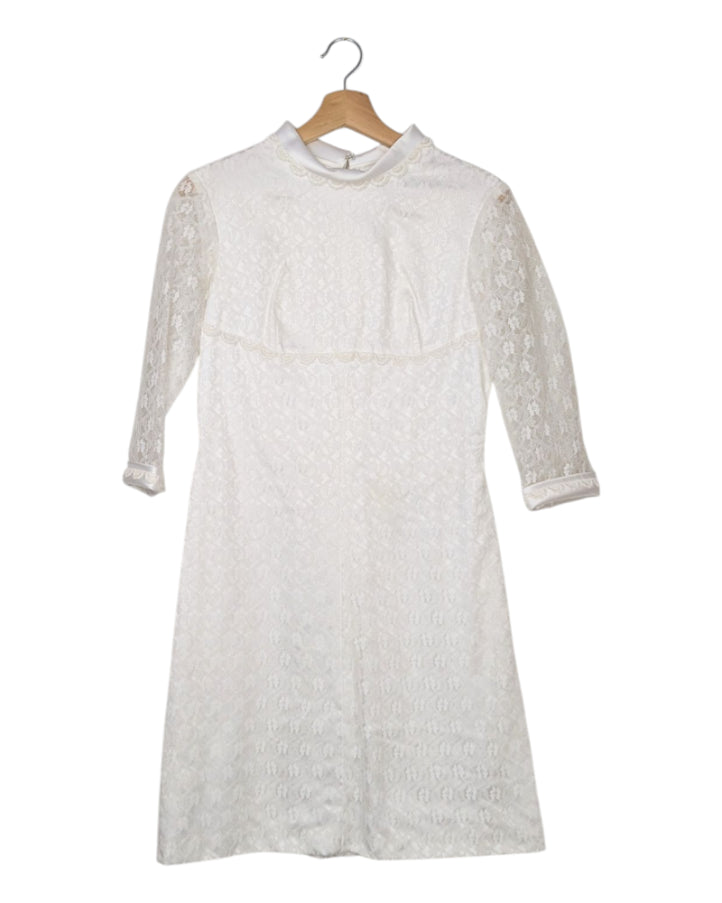 Robe de mariée vintage dentelle blanche années 60