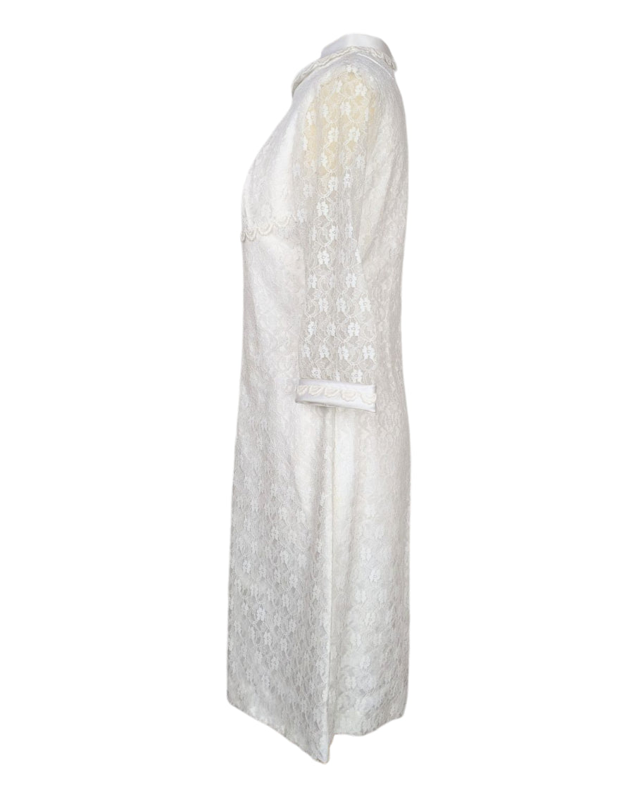 Robe de mariée vintage dentelle blanche années 60