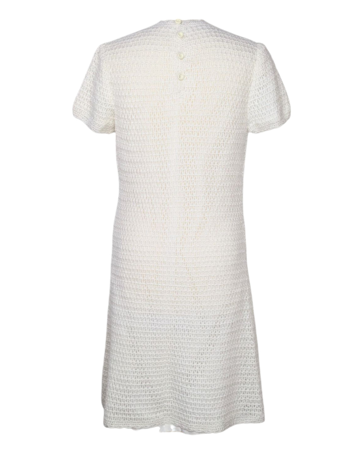 Robe vintage blanche en crochet années 60