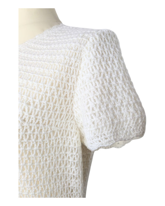 Robe vintage blanche en crochet années 60