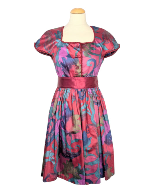 Robe vintage multicolore cocktail années 80