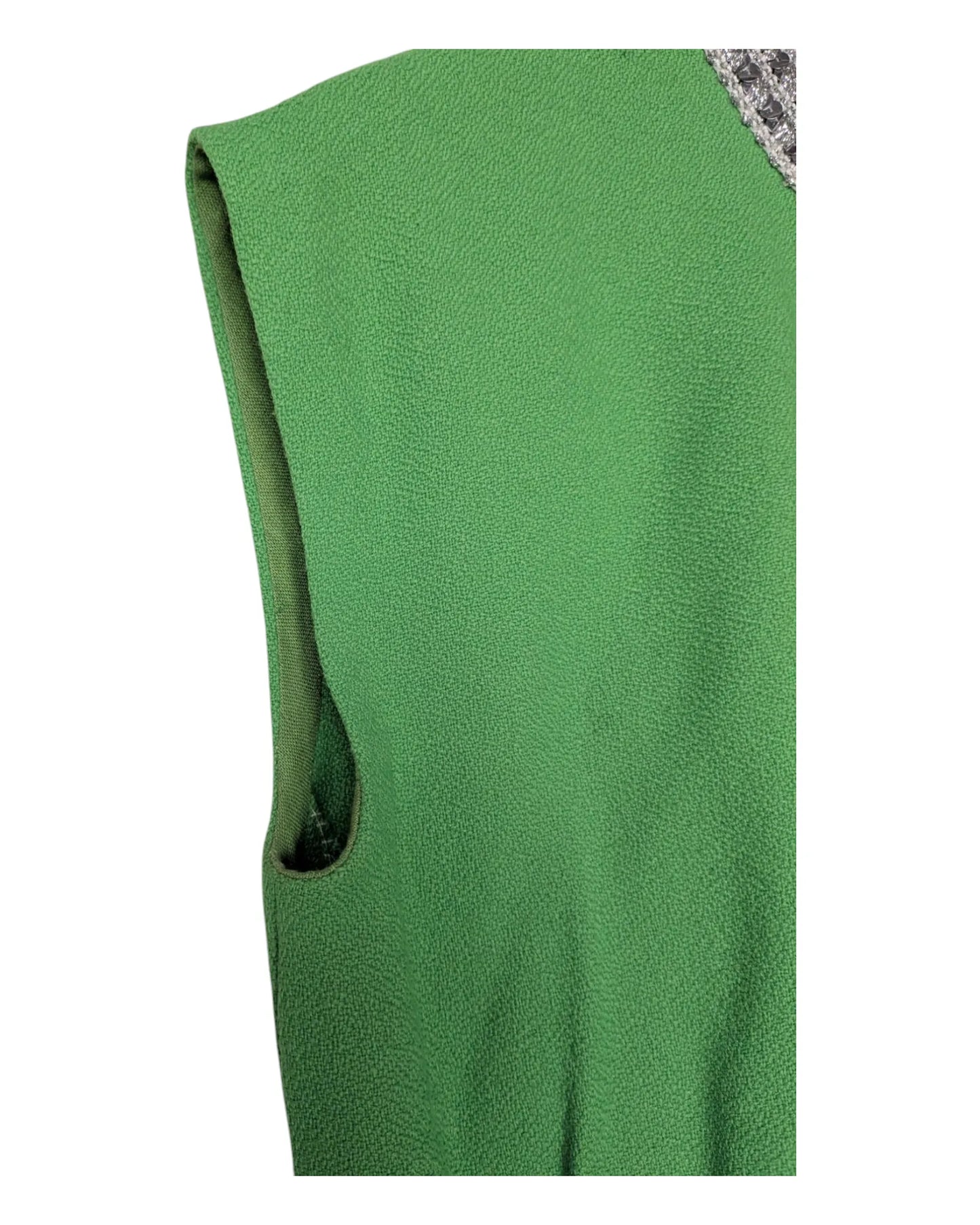 Robe vintage verte crêpe années 60