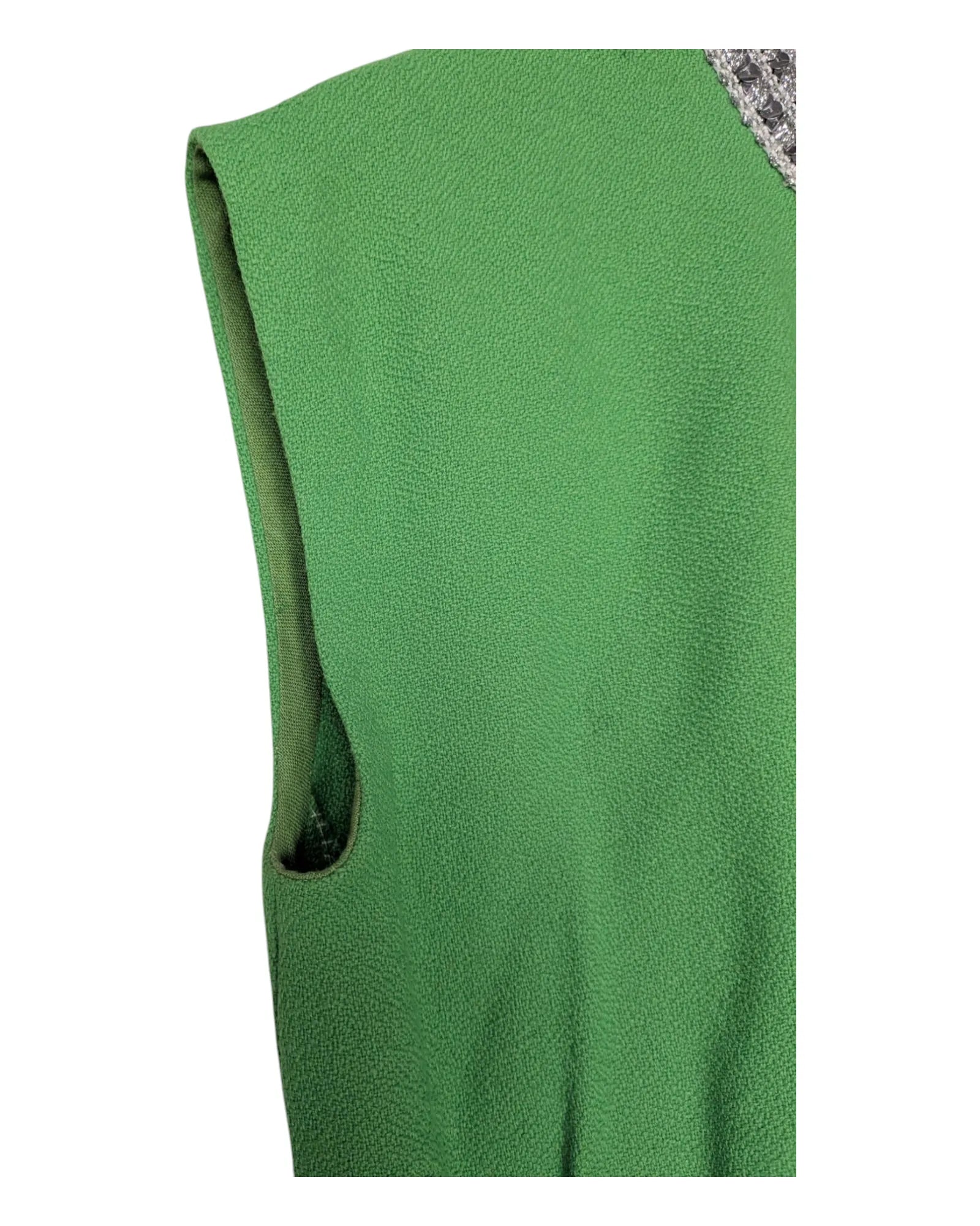 Robe vintage verte crêpe années 60