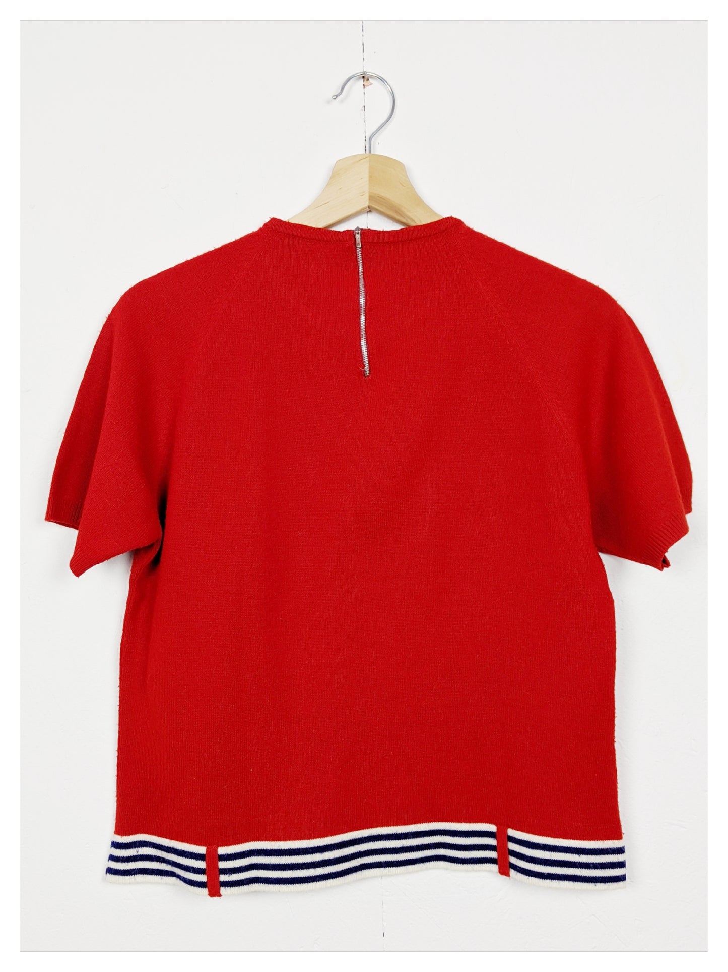 Pull rouge marin 60's
