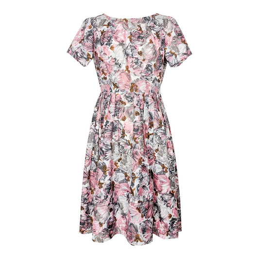 Robe plissée multicolore 60s